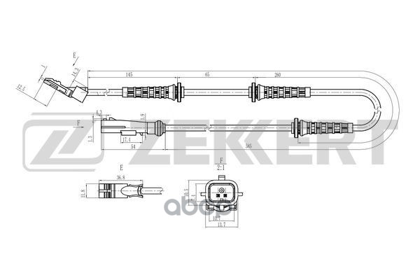 Датчик ABS передн. Renault Logan 04-  Clio III 05-  Modus/Grand Modus 04- Zekkert арт. se-6179