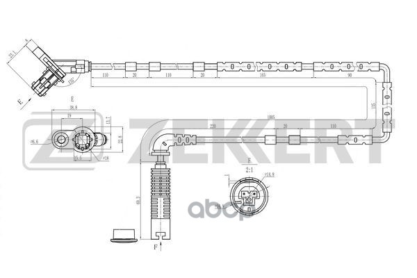 Датчик ABS задн./передн. BMW 3 (E46) 97- Zekkert арт. se-6208