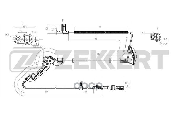 Датчик ABS передн. Mazda Tribute 00-  Ford Escape 01- Zekkert арт. se-6228