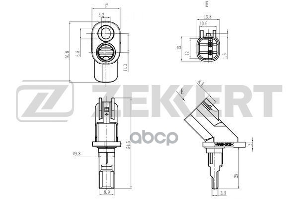 Датчик ABS передн. Volvo XC60 08-  S60 II 10-  S80 II 10-  XC70 II 07-  V60 10-  V70 III 11- Zekkert арт. se-6234