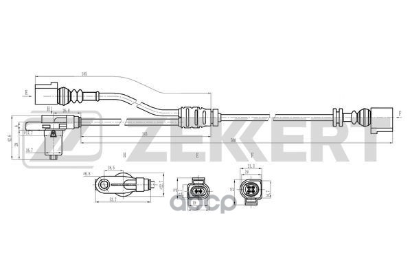 Датчик ABS передн. лев. VW Sharan 00-  Ford Galaxy 00-  Seat Alhambra 00- Zekkert арт. se-6239