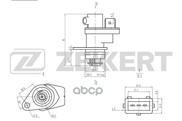 Датчик скорости Citroen Jumper (230_) 94-  Peugeot Boxer (230_  ZCT_) 94-  Partner 96-  406 95- Zekkert арт. se-8515