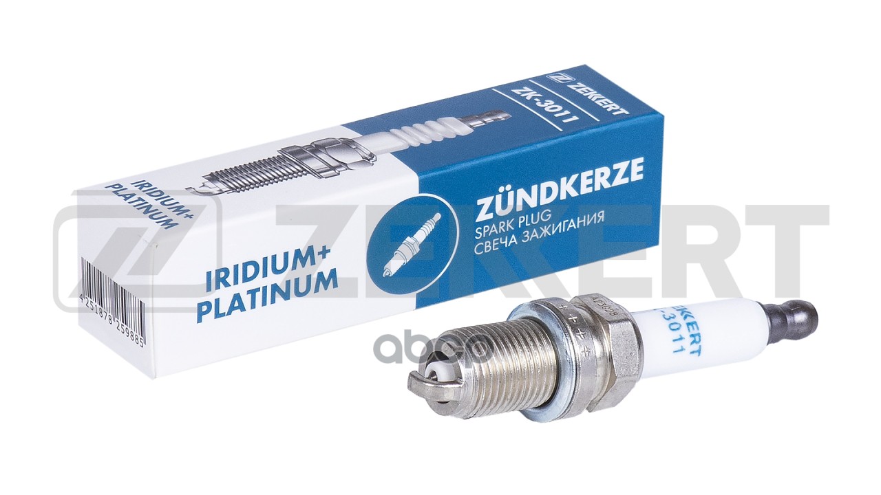 Свеча зажигания (Iridium+Platinum  аналог NGK 1675  цена за 1 шт.) VW Polo V 13-  Passat VI-VII 07- Zekkert арт. zk-3011