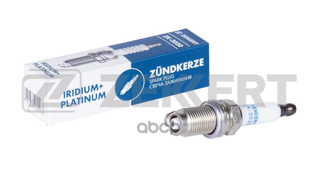 Свеча зажигания (Iridium+Platinum  аналог NGK 5758  цена за 1 шт.) VW Passat VI VII 07-  Tiguan 10- Zekkert арт. zk-3020