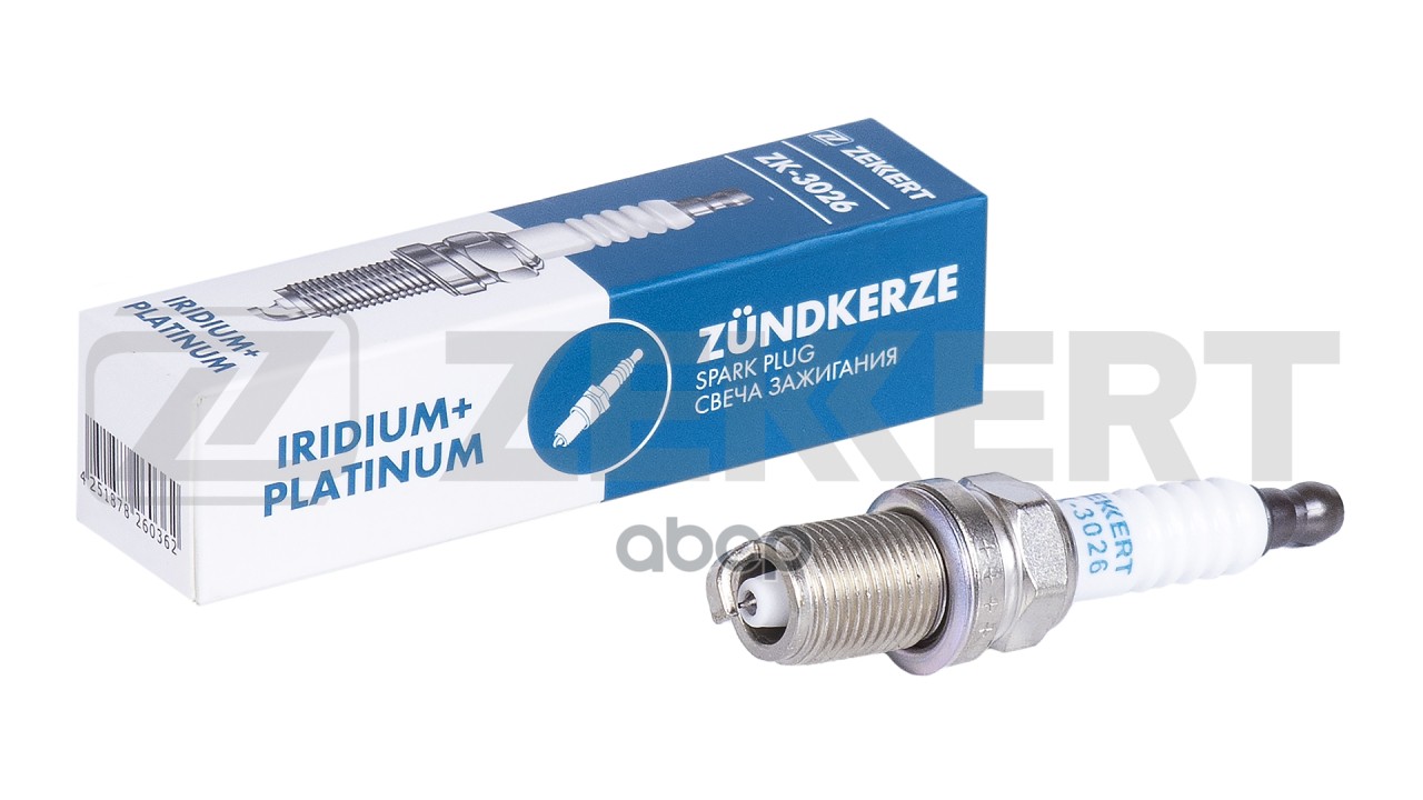 Свеча зажигания (Iridium+Platinum  аналог NGK 5773  цена за 1 шт.) VW Passat V 96-  Audi A6 II 97- Zekkert арт. zk-3026