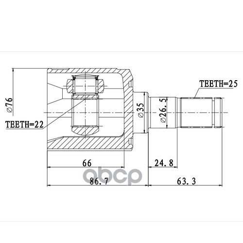 Шрус Внутренний | Перед Лев | Zikmar арт. Z87791R