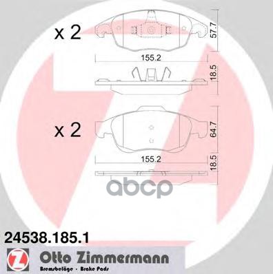 Колодки Тормозные Дисковые Citroen  Peugeot Zimmermann арт. 24538.185.1
