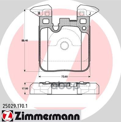 Колодки Тормозные Дисковые Zimmermann арт. 250291701