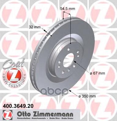 Диск Тормозной Mercedes С Антикоррозионным Покрытием Coat Z Zimmermann арт. 400.3649.20