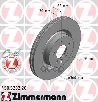 Диски тормозные передние ZIMMERMANN 450520220 Zimmermann арт. 450520220