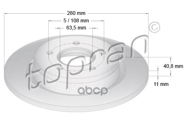 Диск Тормозной (Замена Для Hp-302333755) topran арт. 302333001