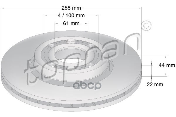 Диск Тормозной (Замена Для Hp-701203755) topran арт. 701203001